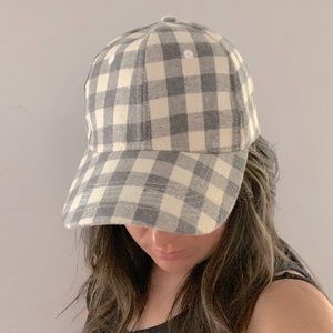 Cocus Pocus Buffalo Check Baseball Cap grey and cream